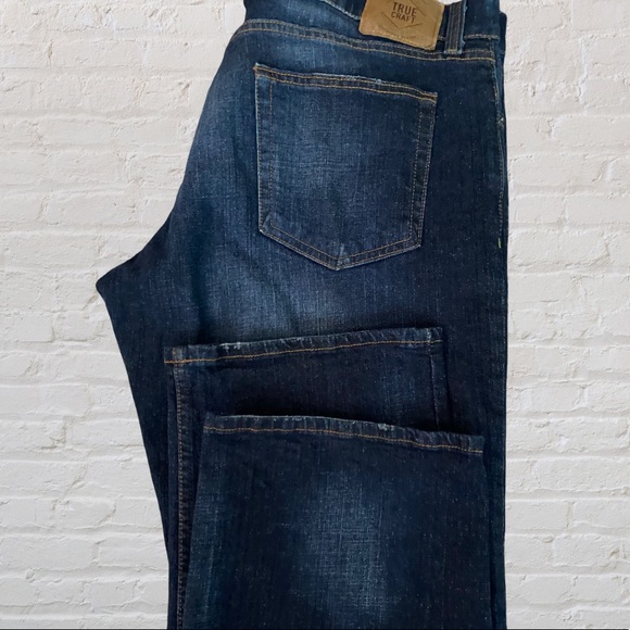 TRUE CRAFT Mens Denim Distressed Straight Jeans - Picture 7 of 16